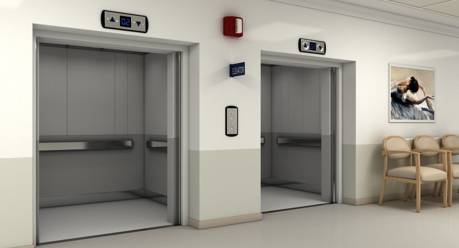 Hospital Hallway Modular MAYA 3D model_8