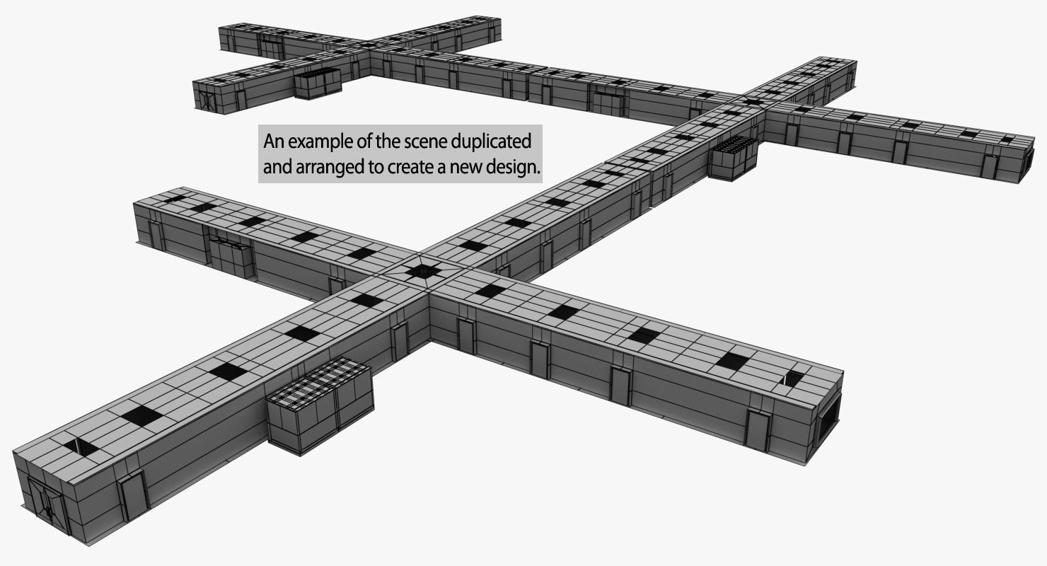 Hospital Hallway Modular MAYA 3D model_25