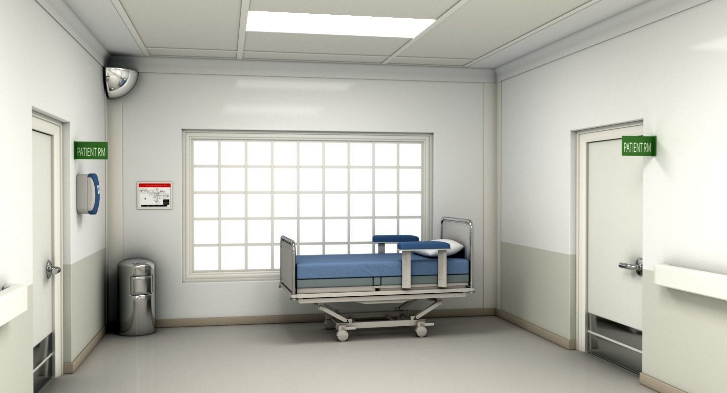 Hospital Hallway Modular MAYA 3D model_12