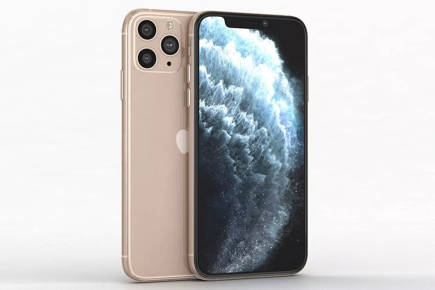 Apple iPhone 11 Pro Gold Low-poly 3D model