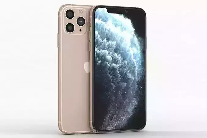 Apple iPhone 11 Pro   Gold  Low-poly 3D model