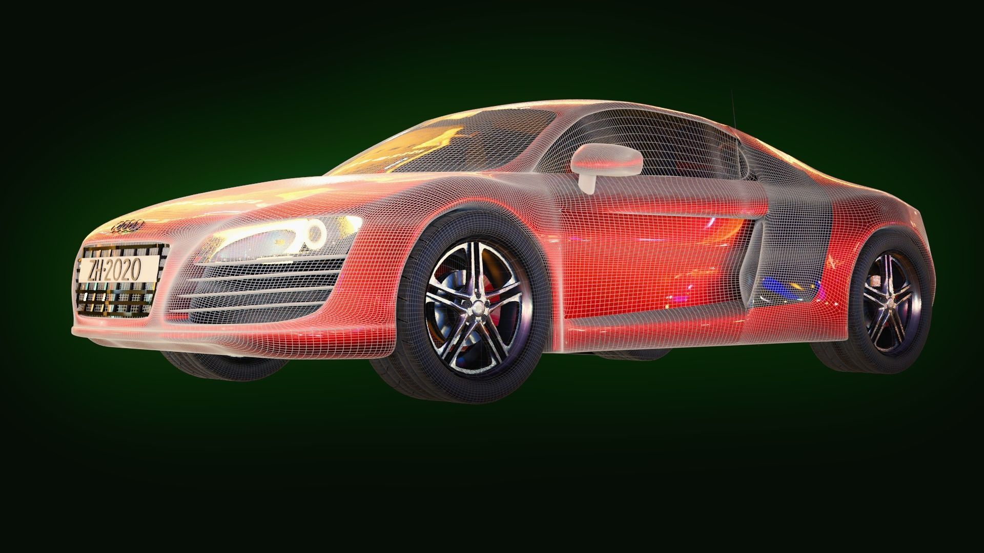 Audi R8 3D model_7