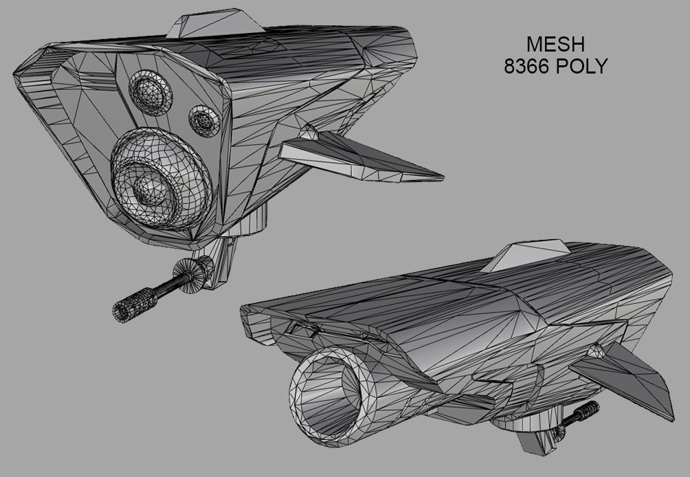SF FUTURISTIC DRONE Low-poly 3D model_5