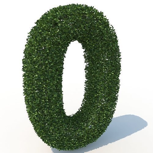 hedge 0 letter o made of hedges 3D model