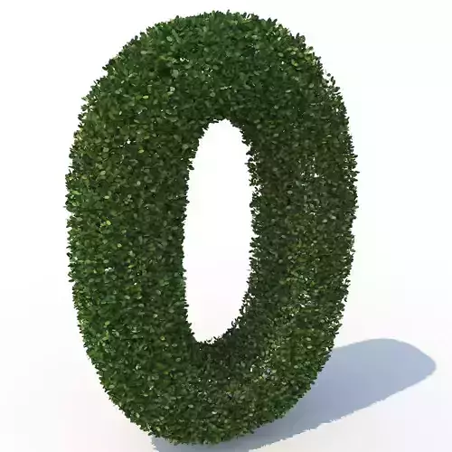 hedge 0 letter o made of hedges 3D model