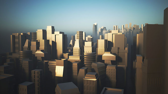C1 - Skyscrapers - 24 MODELS Low-poly 3D model