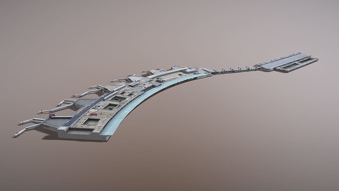 Airport Terminal LEMD Terminal1 Madrid Barajas Airport Low-poly 3D model 4