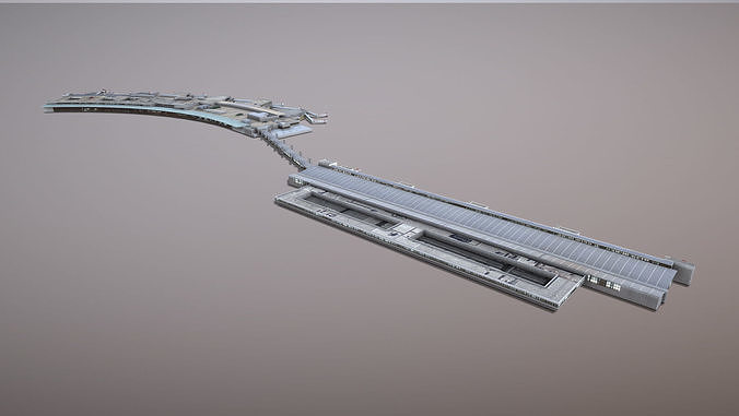 Airport Terminal LEMD Terminal1 Madrid Barajas Airport Low-poly 3D model 3