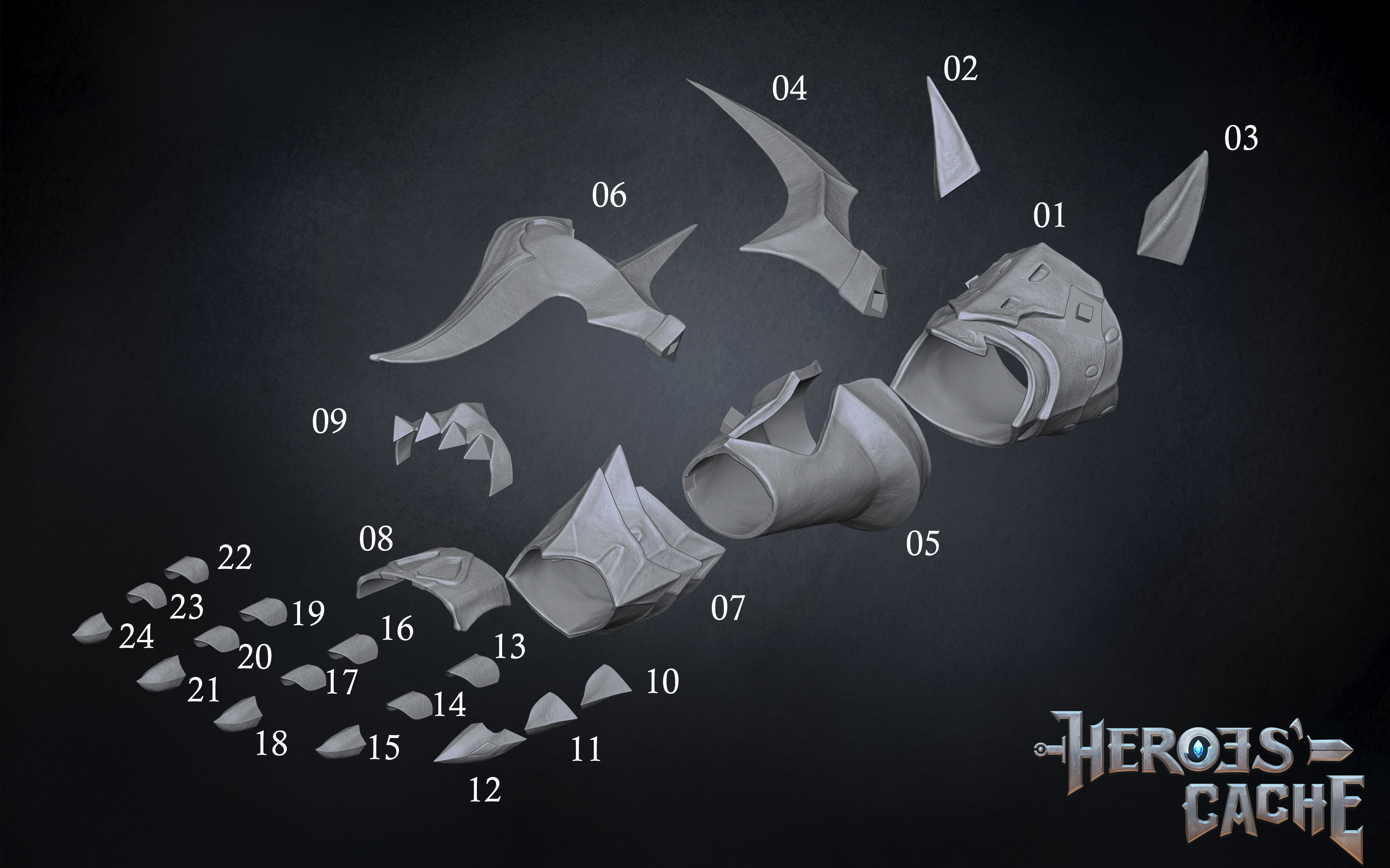 Final Fantasy XIV - Drachen Armor - Arm 3D print model_2