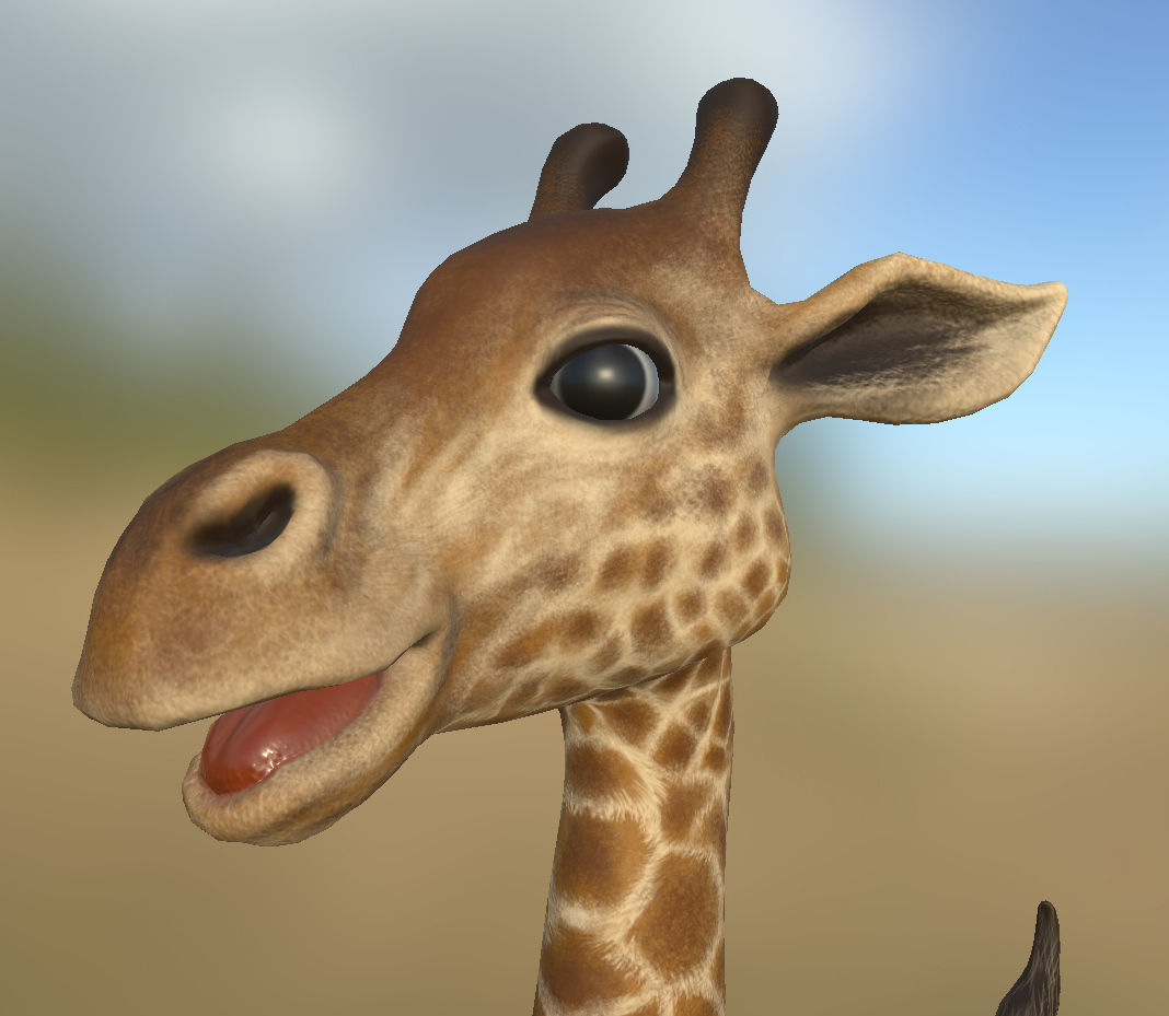 Giraffe Low Poly two giraffes side Low-poly 3D model_3