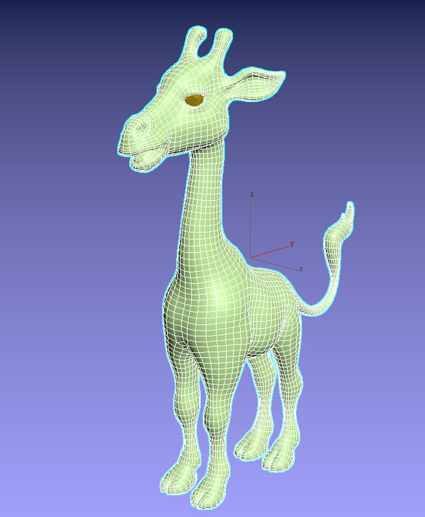 Giraffe Low Poly two giraffes side Low-poly 3D model_7