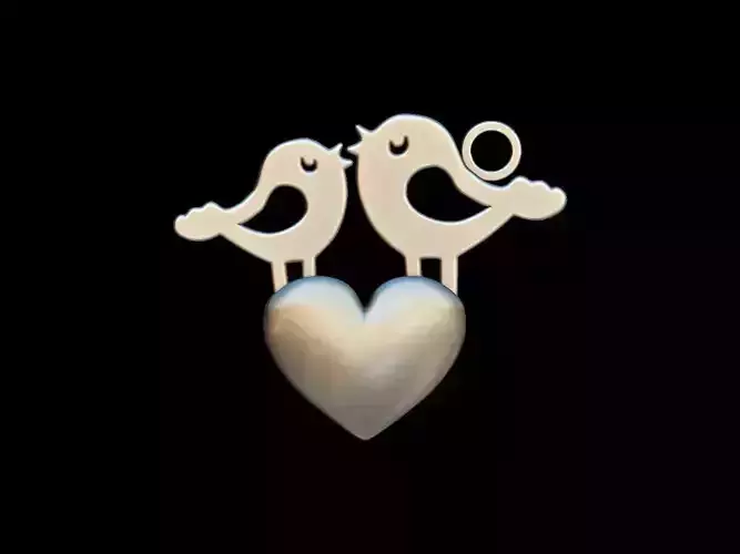 Love birds key ring pendant