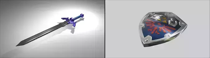 Legend of Zelda - Master Sword and Hylian Shield 3D Model Collection Legend of Zelda - Master Sword and Hylian Shield 3D Model Collection