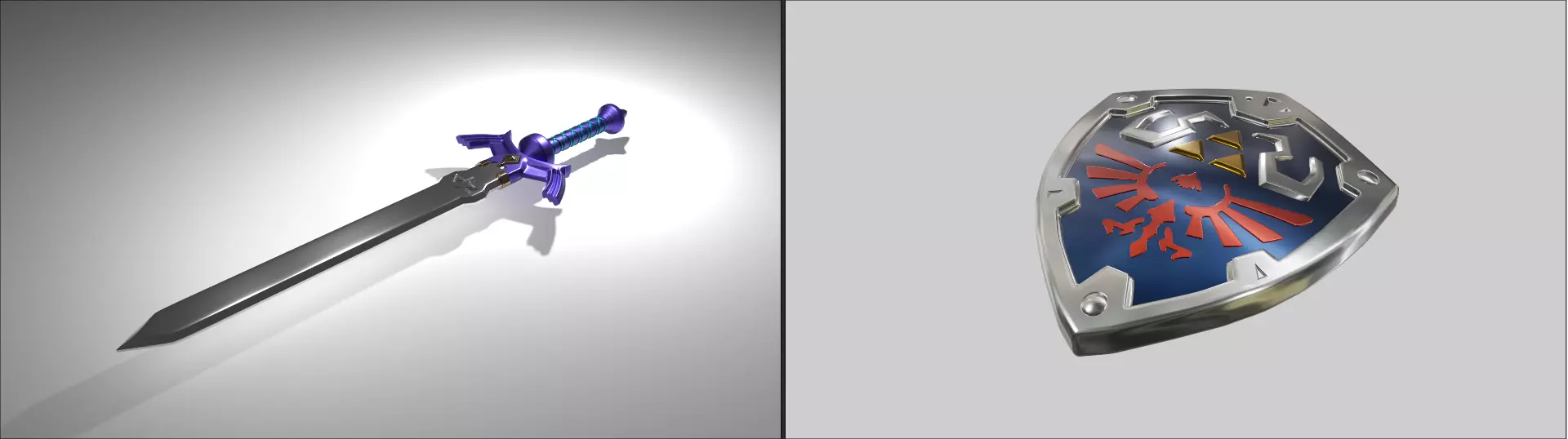 Legend of Zelda - Master Sword and Hylian Shield 3D Model Collection_0