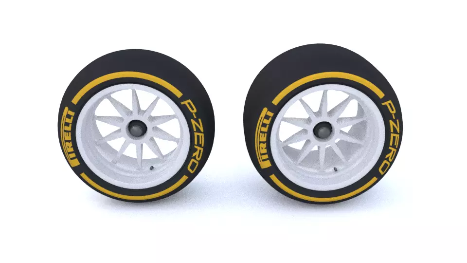 F1 2021 18 inch Tire 3D Model FIA Version Low-poly 3D model_0