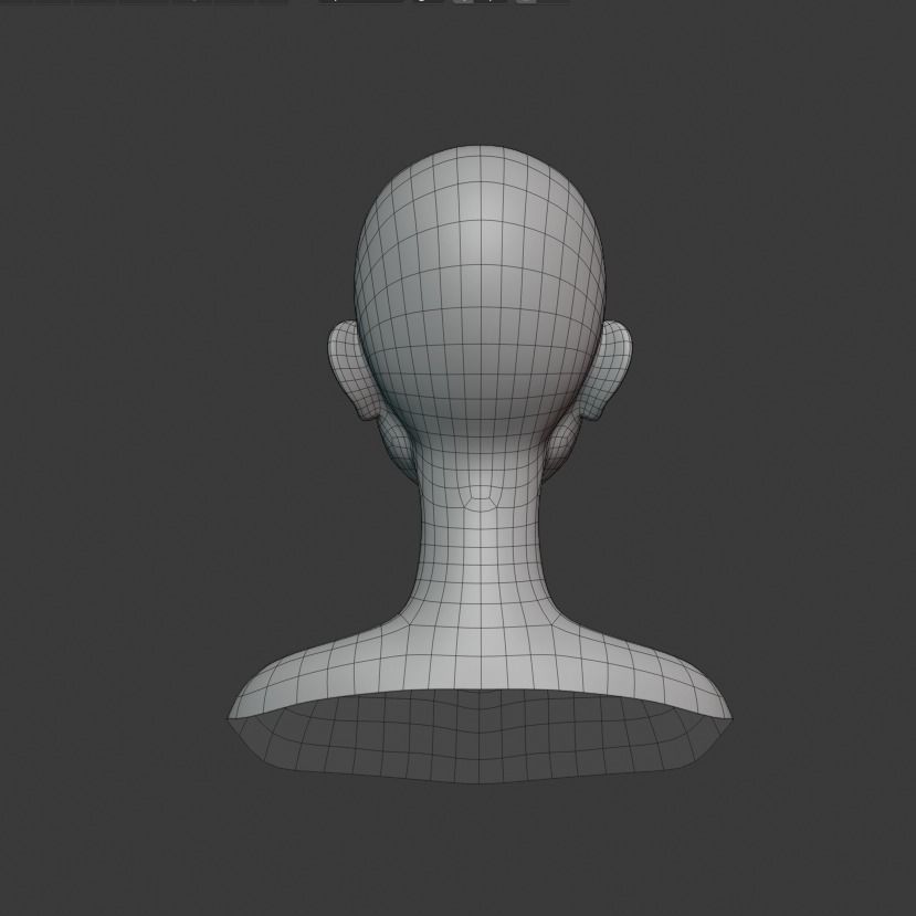Low Poly Head Female C Low-poly 3D model_8