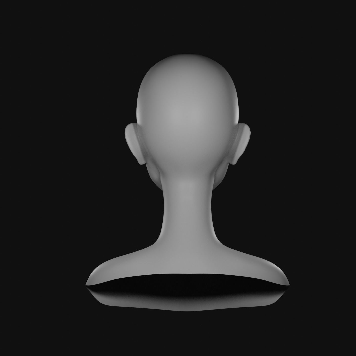 Low Poly Head Female C Low-poly 3D model_4