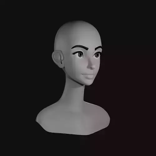 Low Poly Head Female C Low-poly 3D model