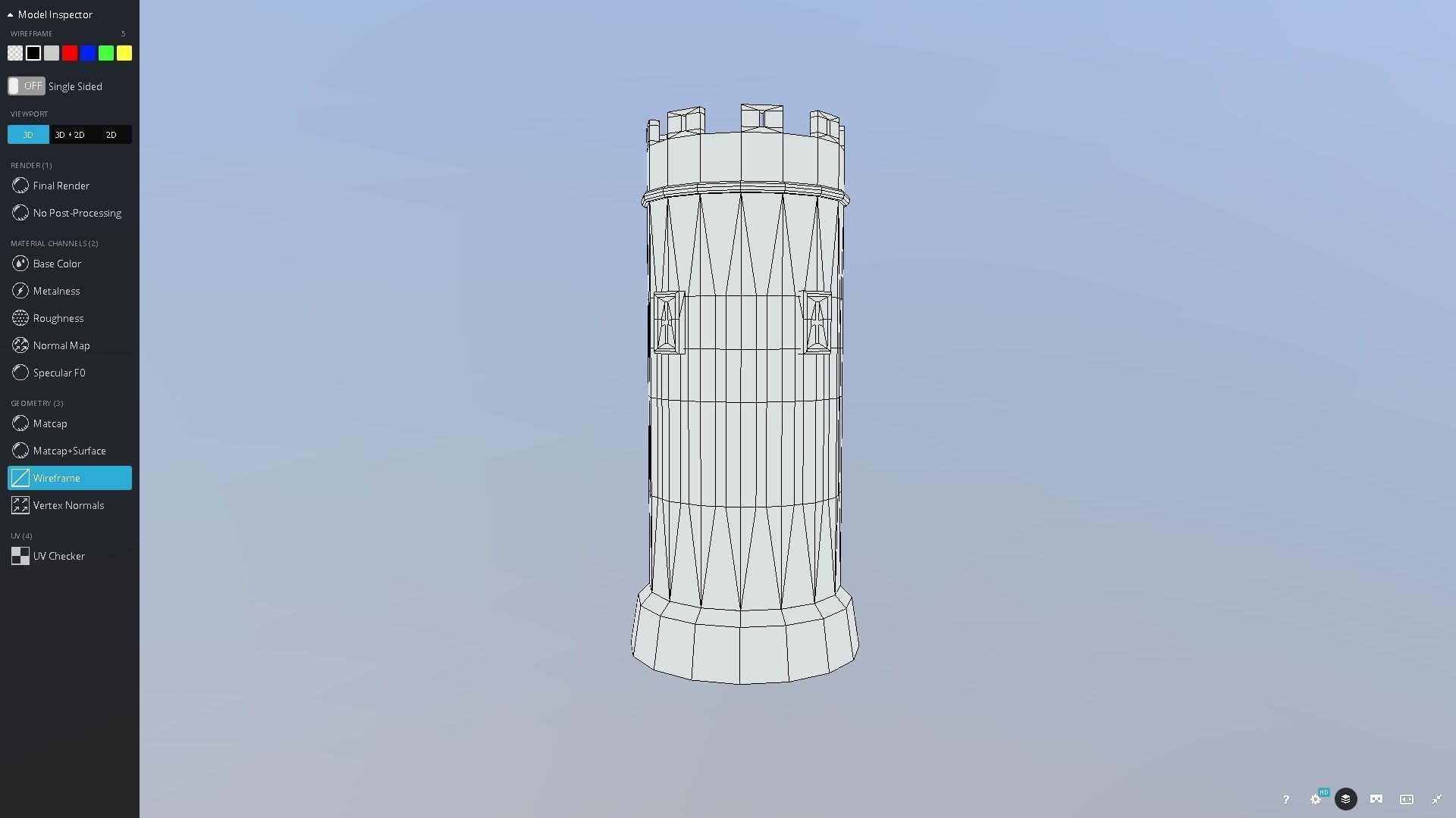 Medieval Castle Tower Low-poly 3D model_8