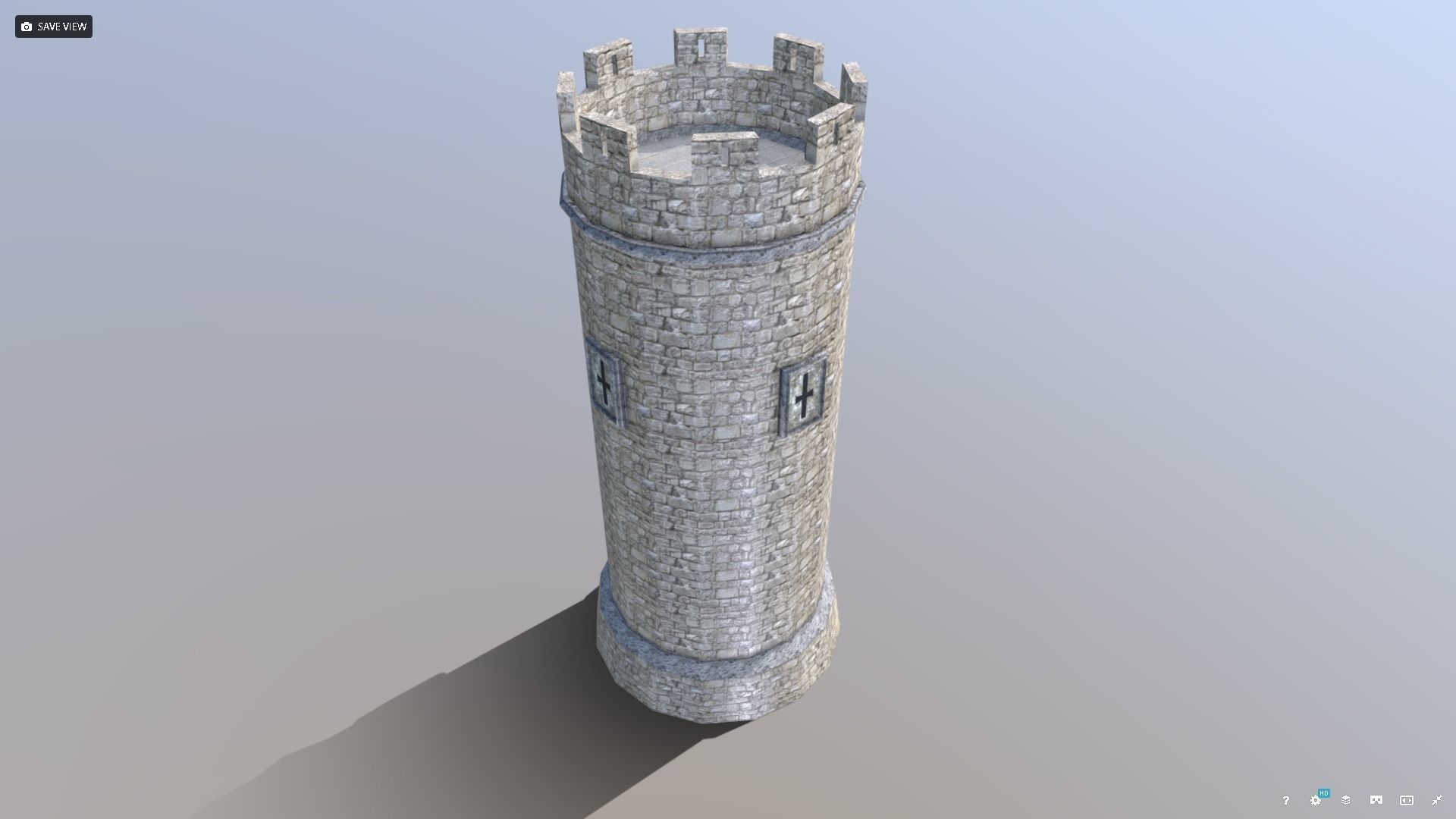 Medieval Castle Tower Low-poly 3D model_1