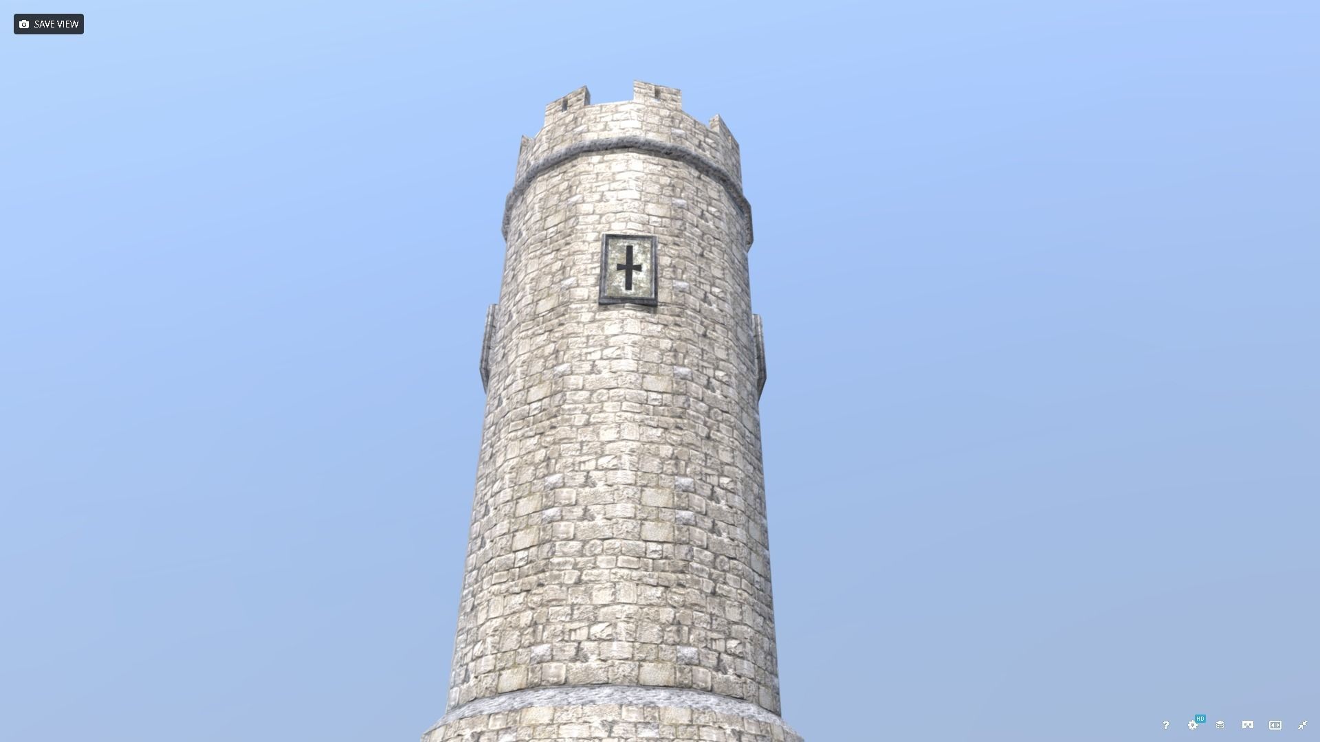 Medieval Castle Tower Low-poly 3D model_2