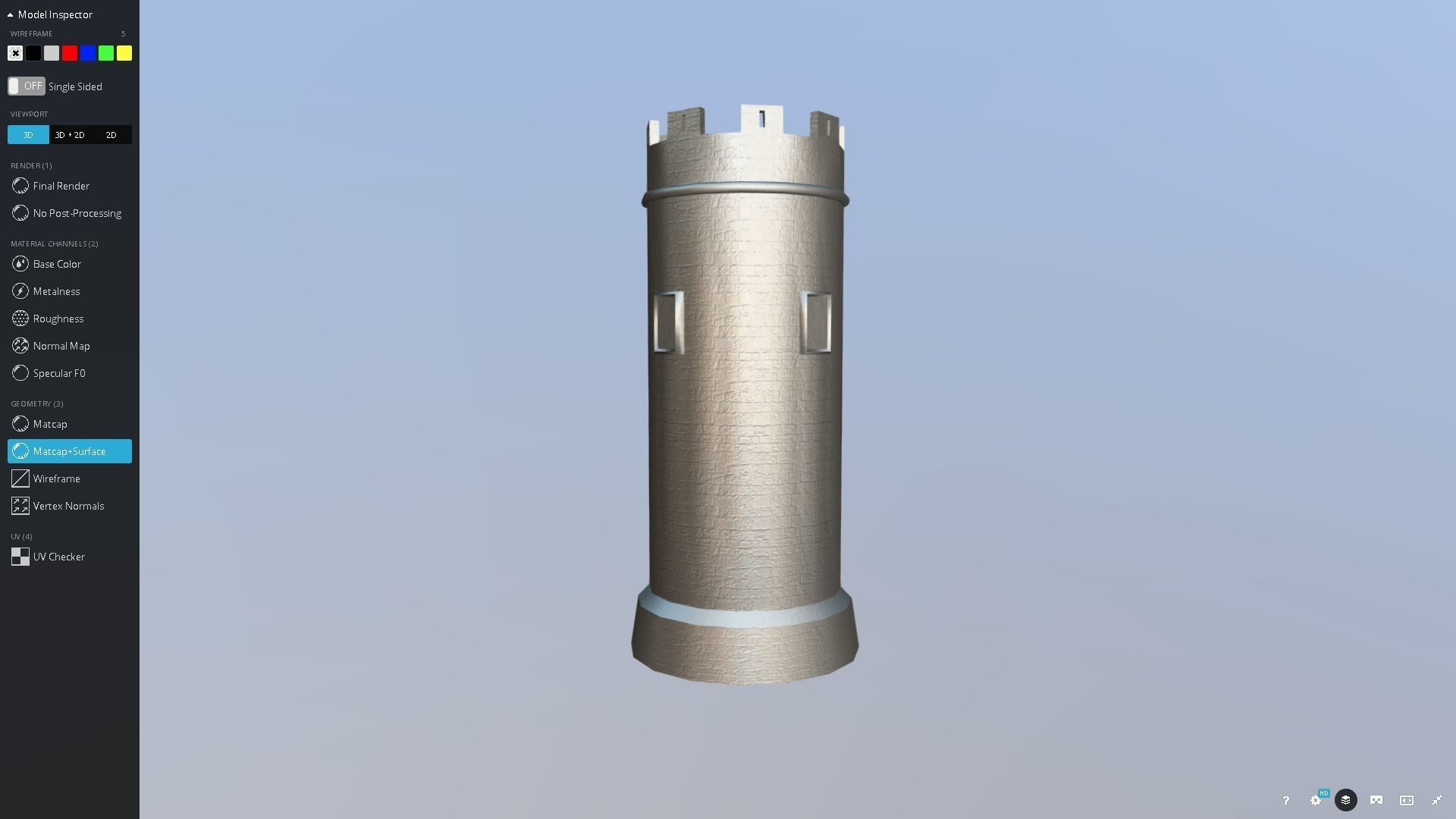 Medieval Castle Tower Low-poly 3D model_3