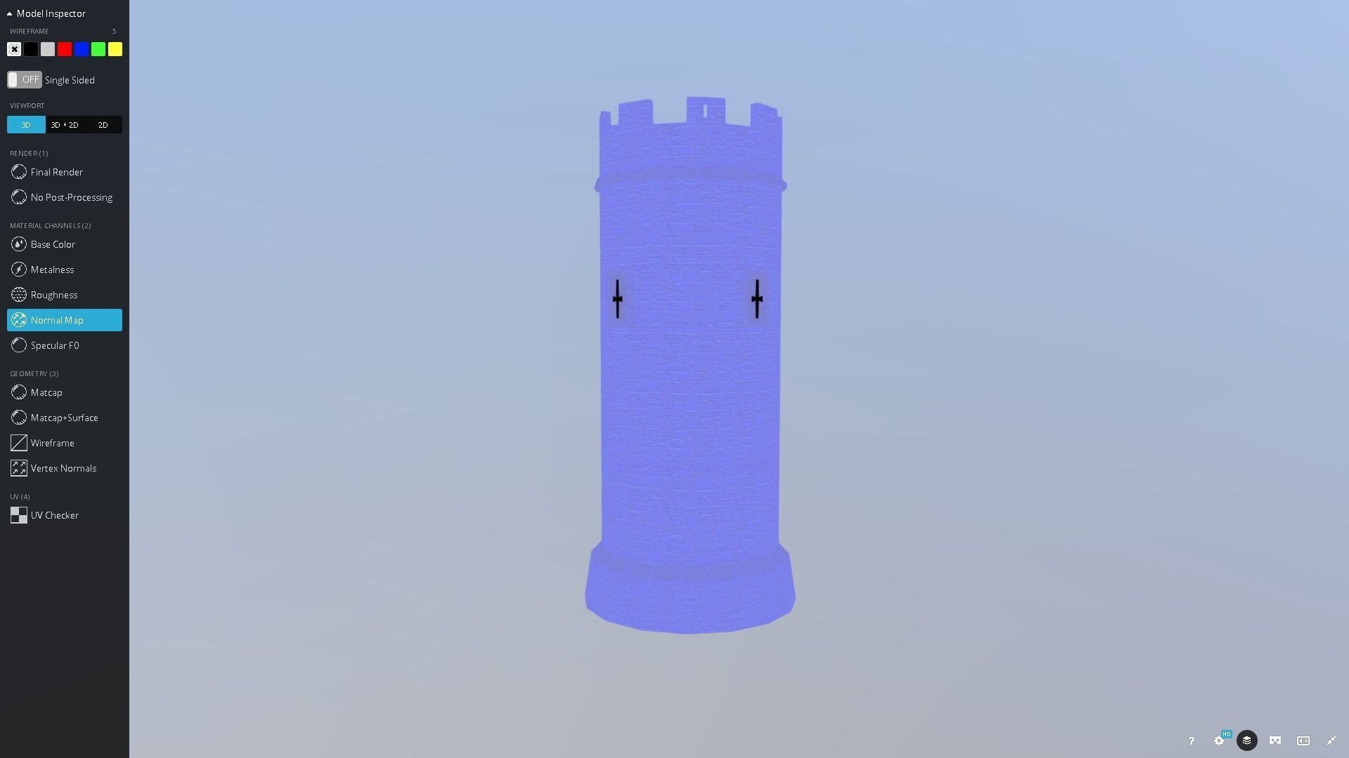 Medieval Castle Tower Low-poly 3D model_7