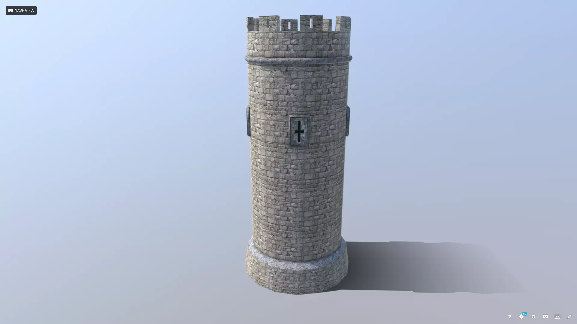 Medieval Castle Tower Low-poly 3D model_0