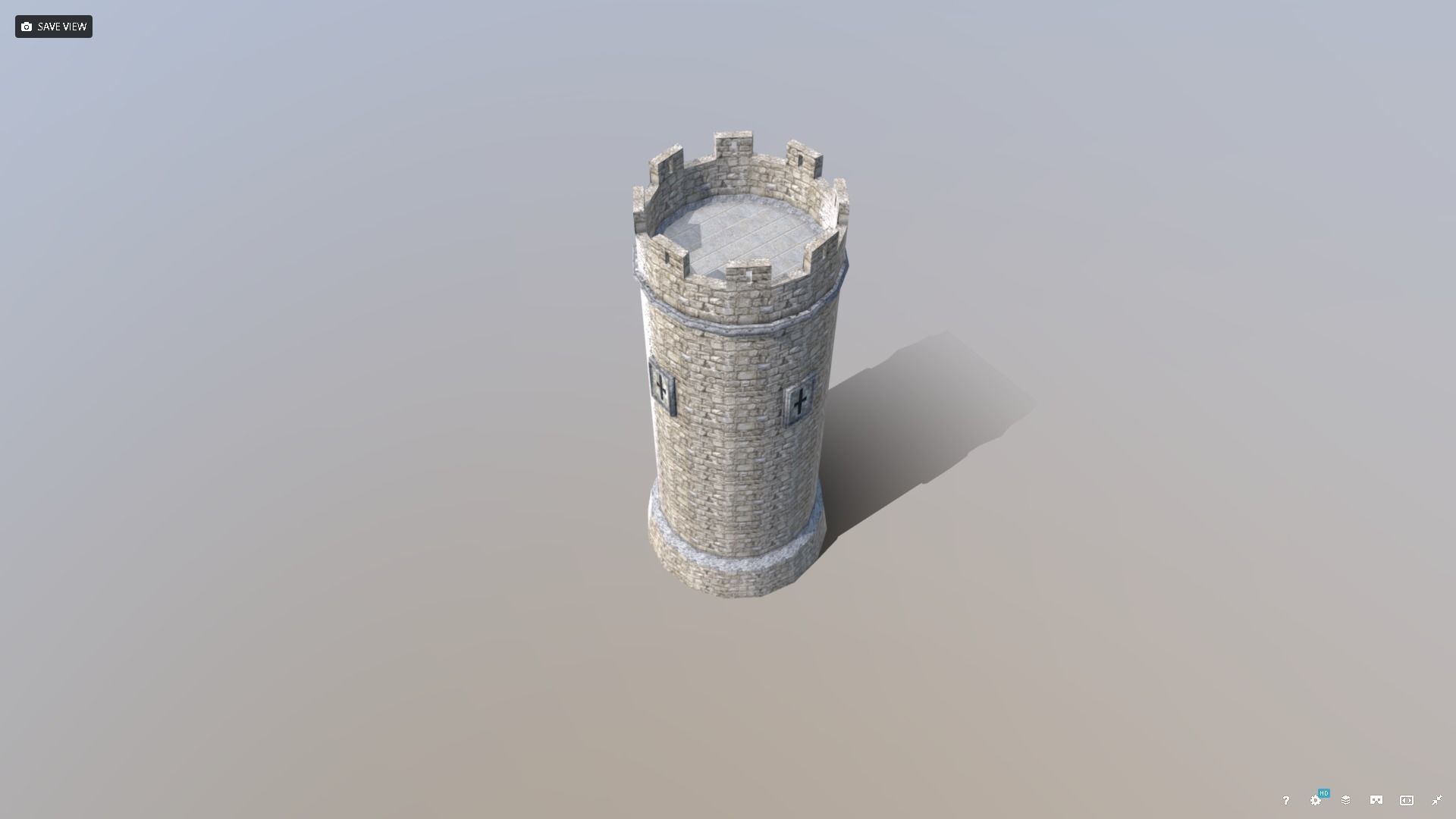 Medieval Castle Tower Low-poly 3D model_5