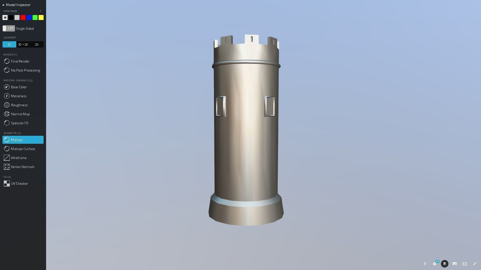 Medieval Castle Tower Low-poly 3D model_4