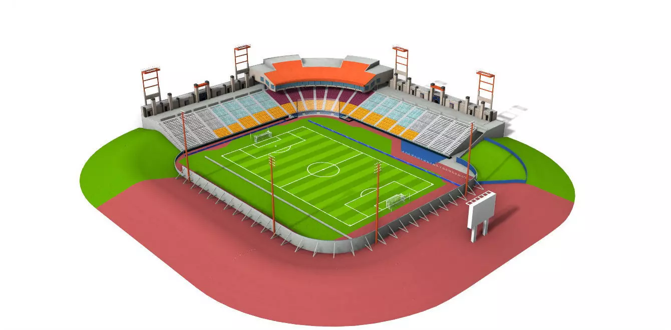 Cashman Field Stadium Low-poly 3D model_0