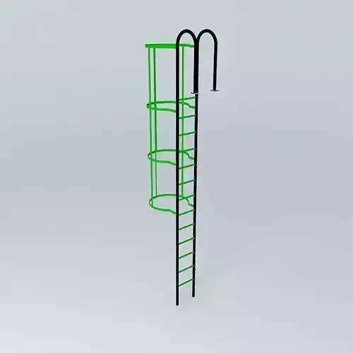 Ladder with safety railing