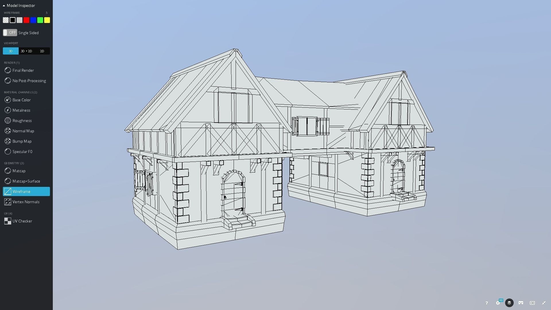 Medieval Tudor House 03 Low-poly 3D model_5