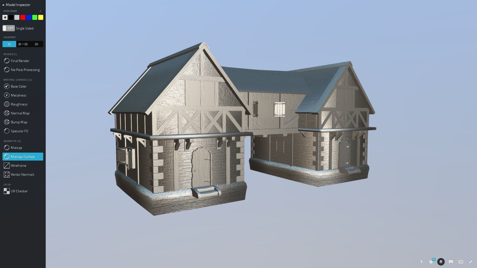 Medieval Tudor House 03 Low-poly 3D model_6