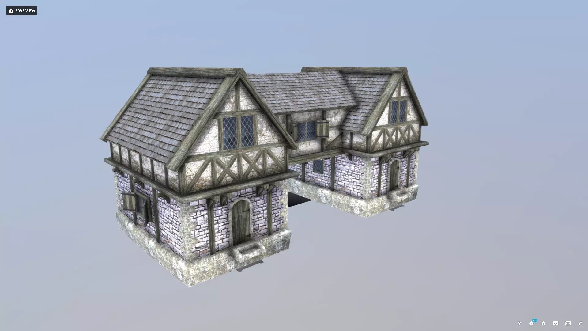 Medieval Tudor House 03 Low-poly 3D model_0