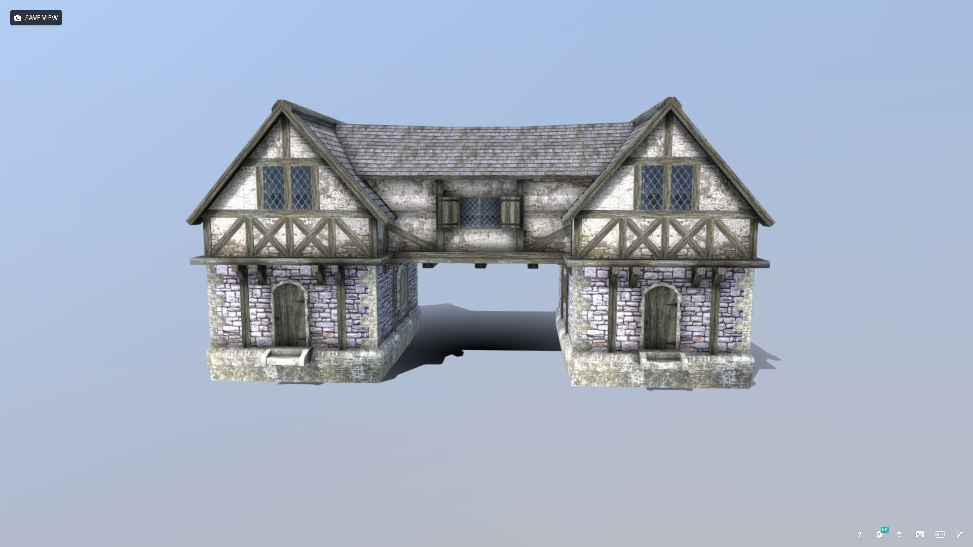 Medieval Tudor House 03 Low-poly 3D model_1