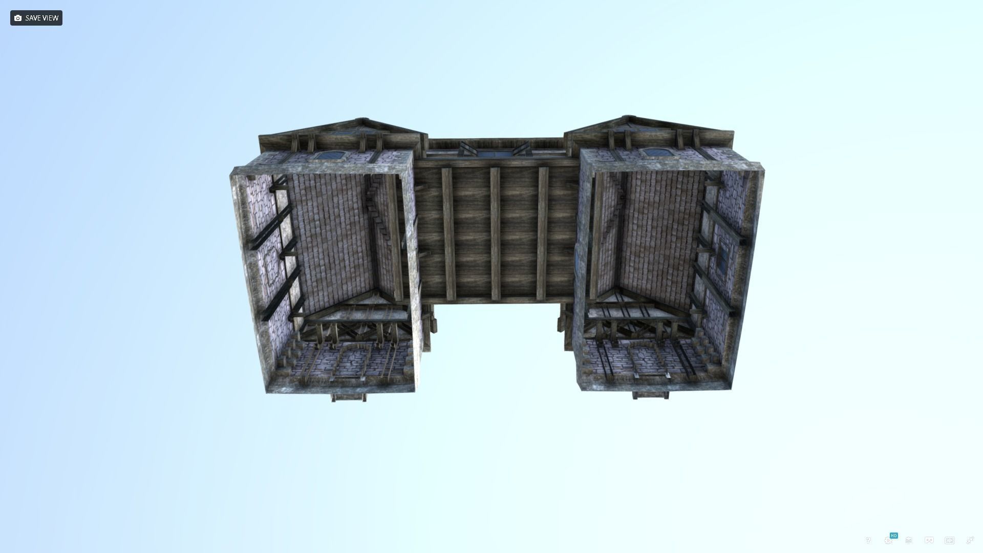 Medieval Tudor House 03 Low-poly 3D model_10