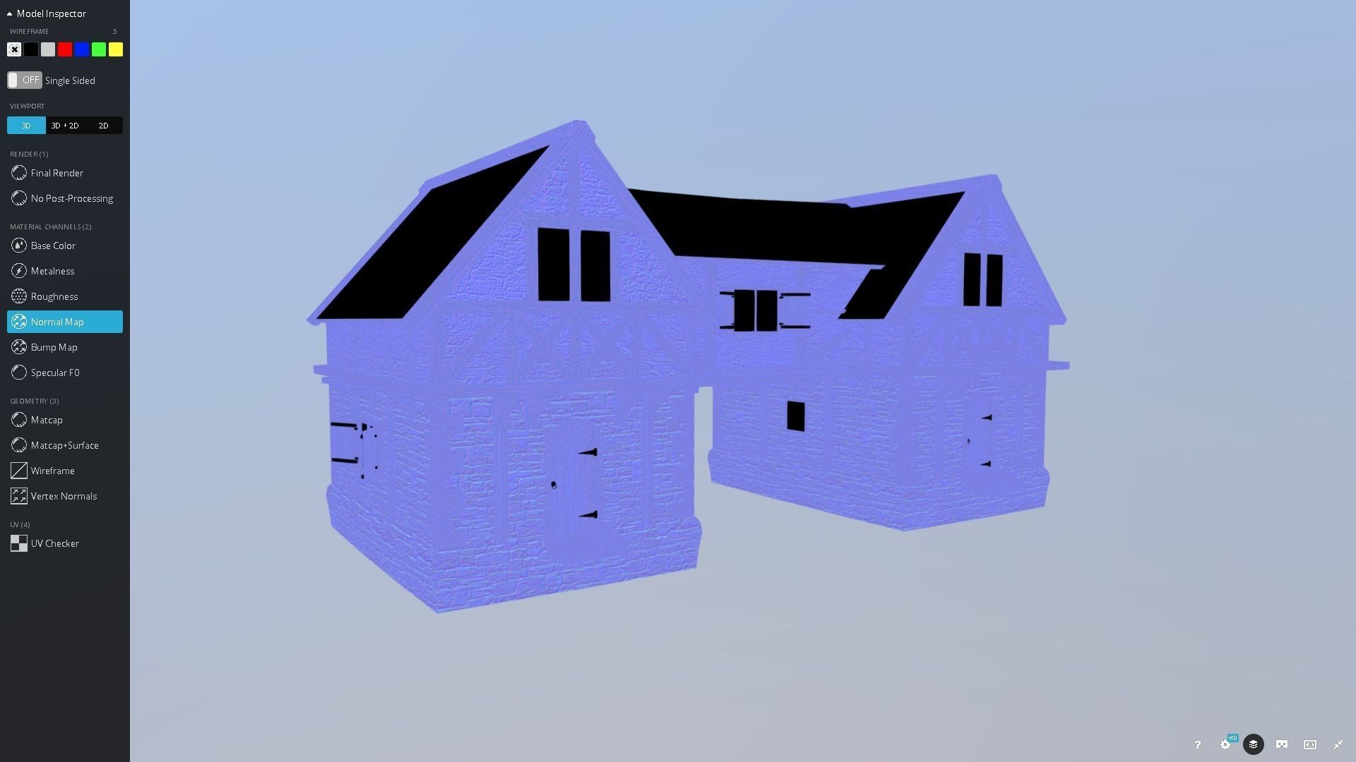 Medieval Tudor House 03 Low-poly 3D model_8