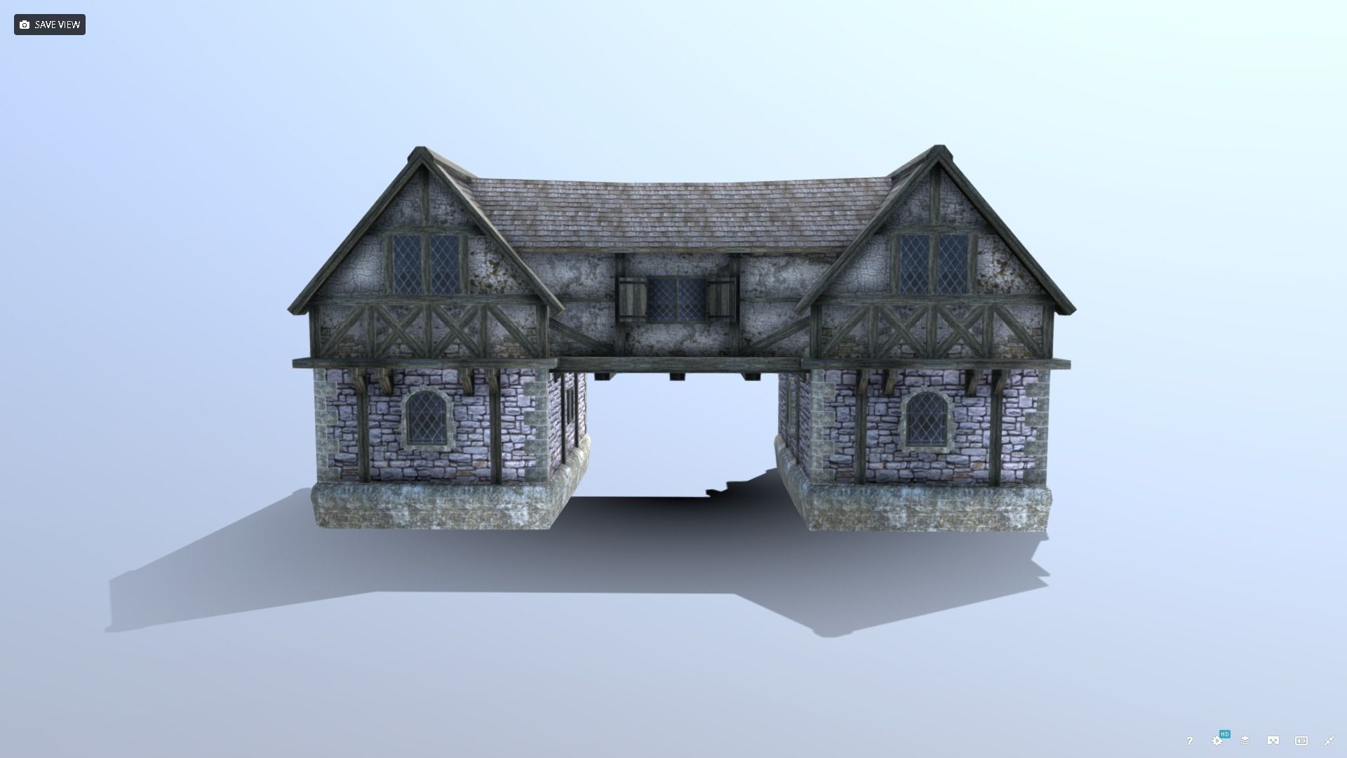Medieval Tudor House 03 Low-poly 3D model_3
