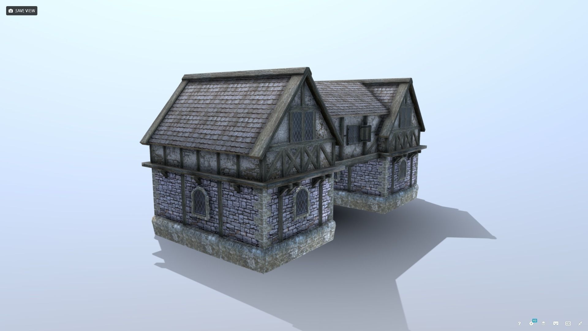 Medieval Tudor House 03 Low-poly 3D model_2