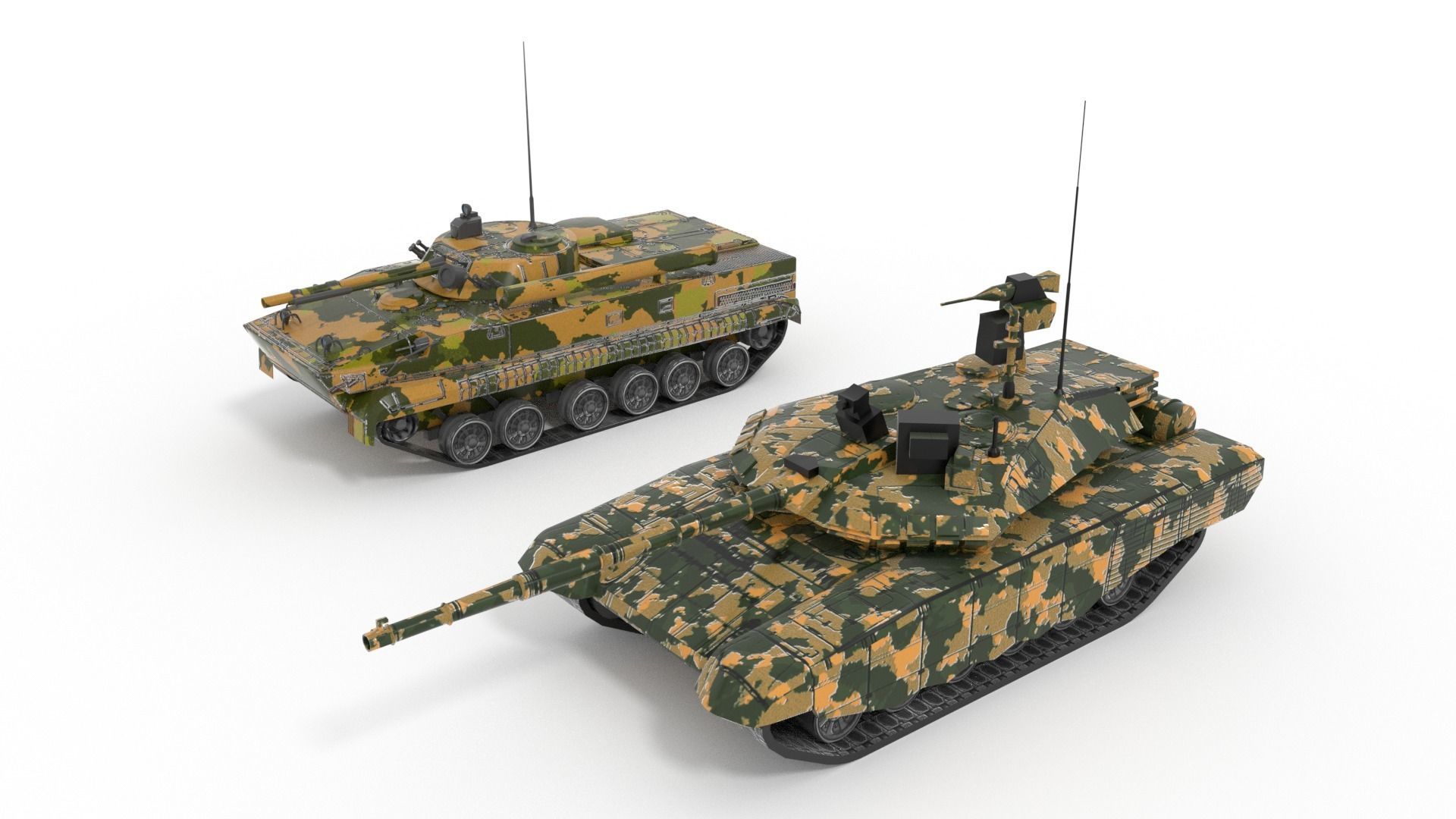 6 military vehicles 3D model_3