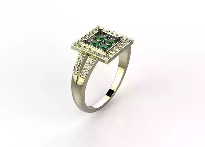 Ring with emeralds 
