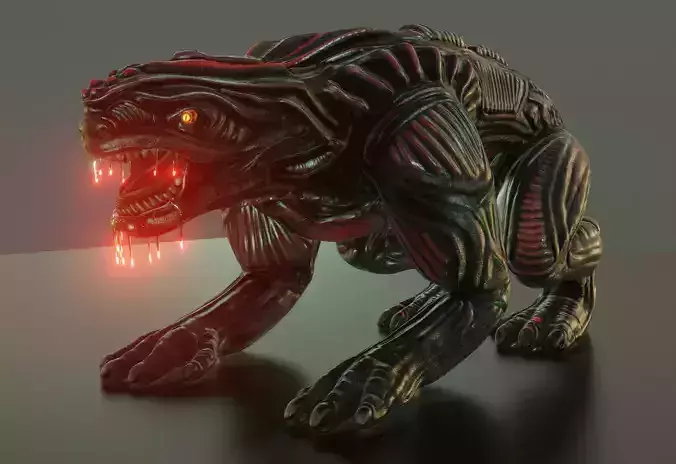 Alien Animal Re-Texture-Baked in Blender-2-81a Free low-poly 3D model