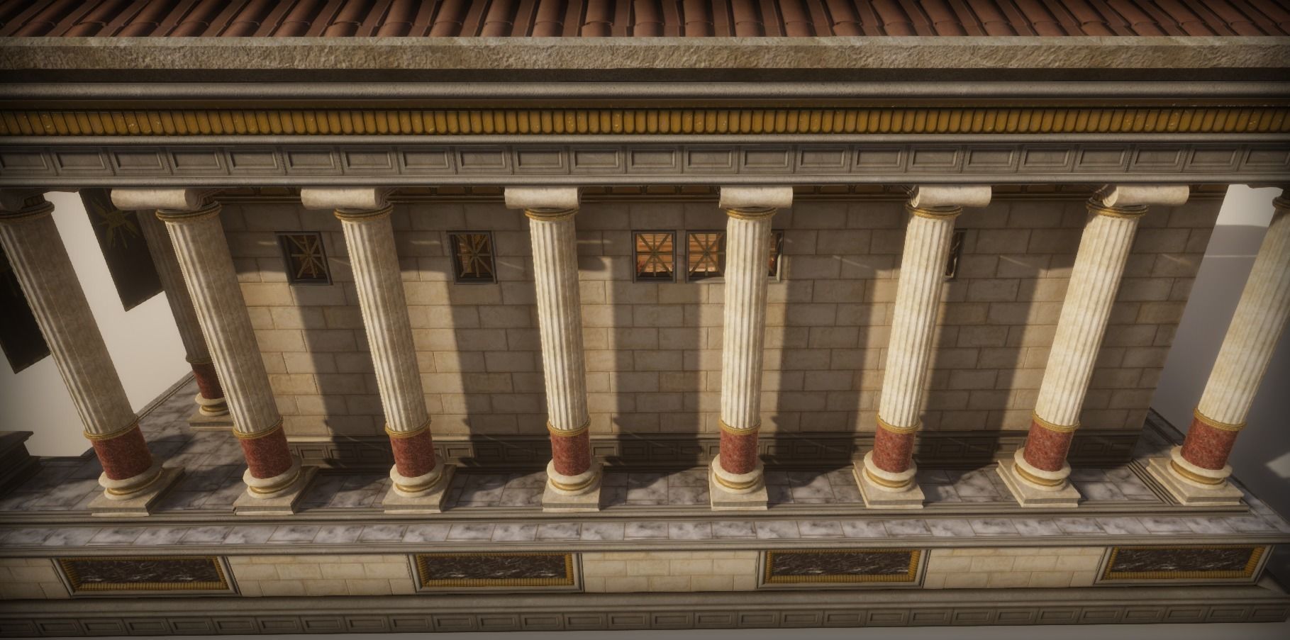 Roman Temple Low-poly 3D model_5