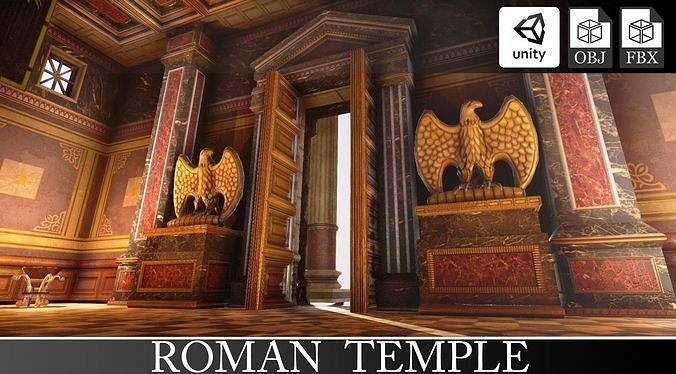 Roman Temple Low-poly 3D model