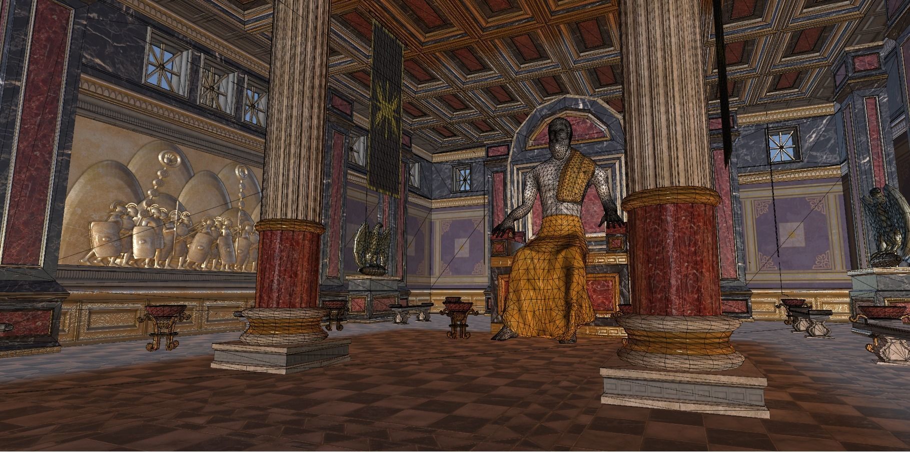 Roman Temple Low-poly 3D model_15