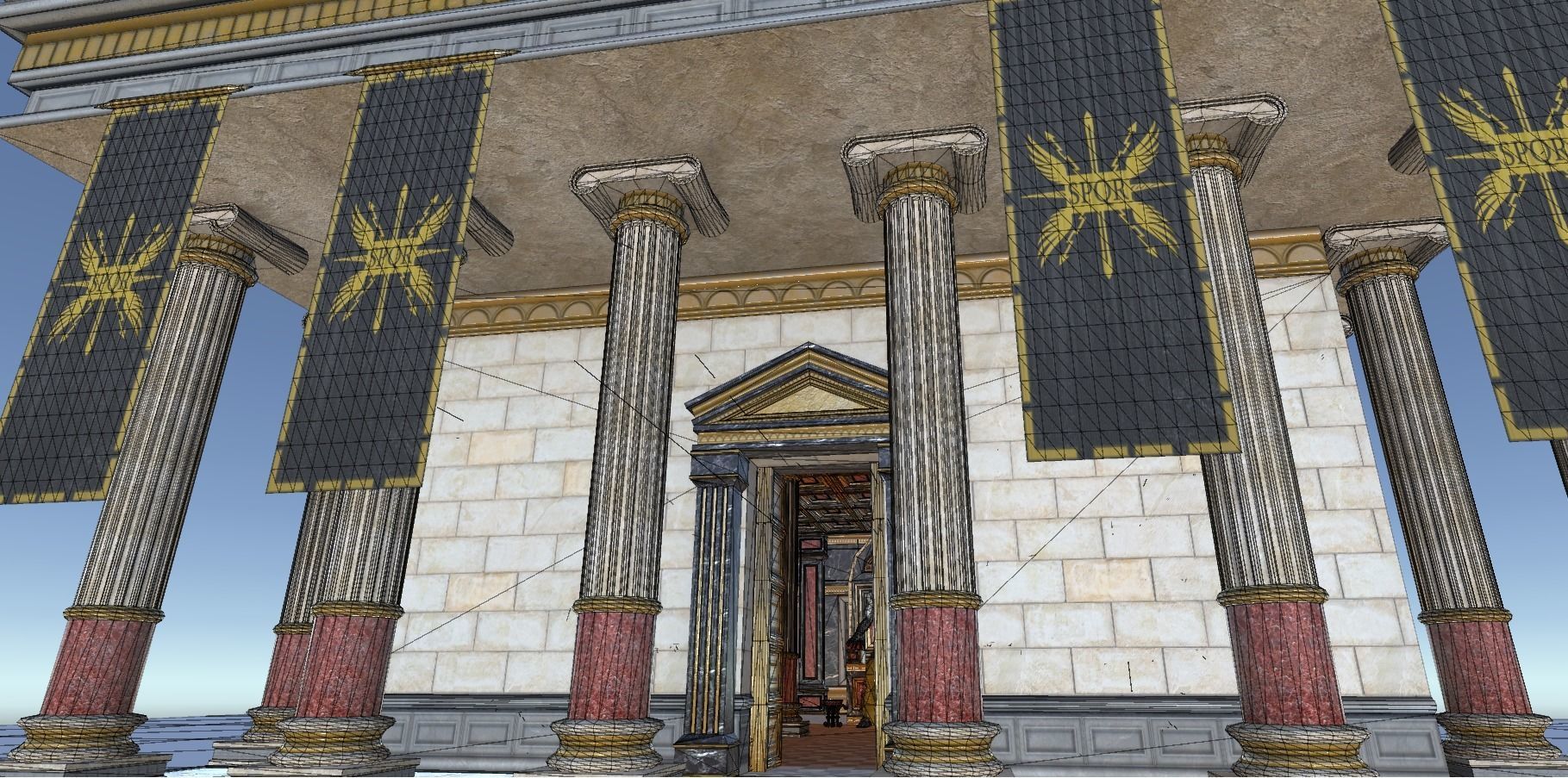 Roman Temple Low-poly 3D model_18