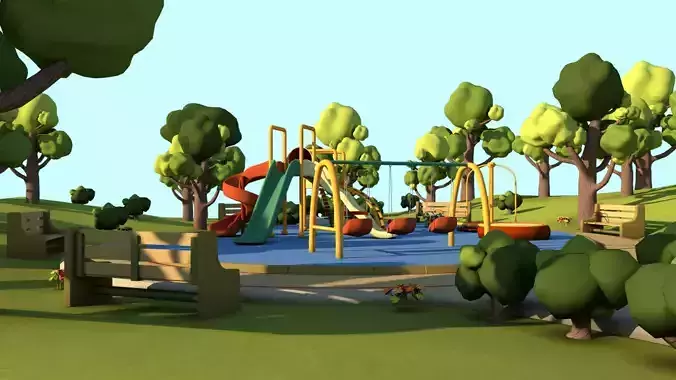 Toon Playground 3D model