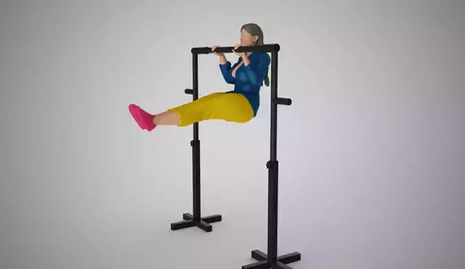 Sportive Girl Hanging on Horizontal Bar 3D print model