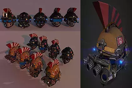 Military Helmet Package Low-poly 3D model